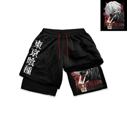 Anime Gym Compression Shorts Men