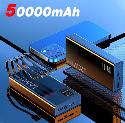 Large Capacity Power Bank  120W 50000mAh  4 in 1 Fast Charging