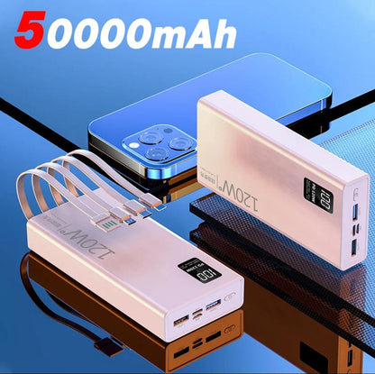 Large Capacity Power Bank  120W 50000mAh  4 in 1 Fast Charging