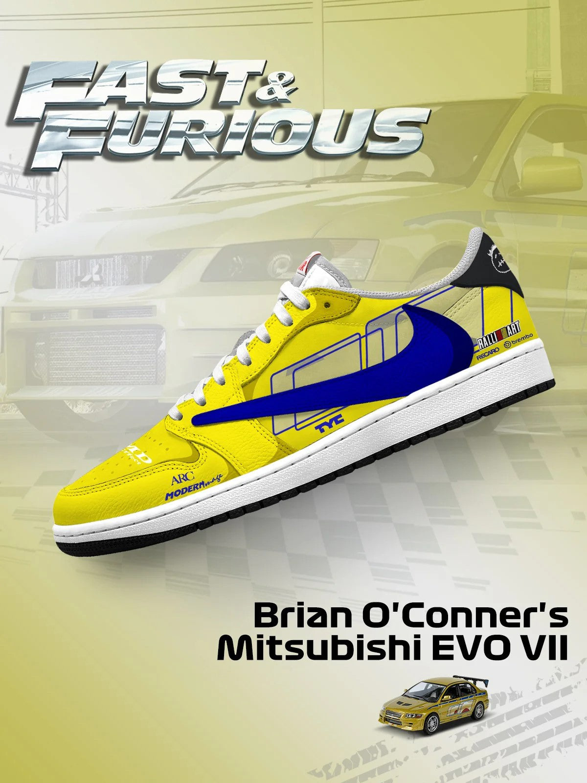 Brian O'Conner's EVO VII V.1 Custom Shoes