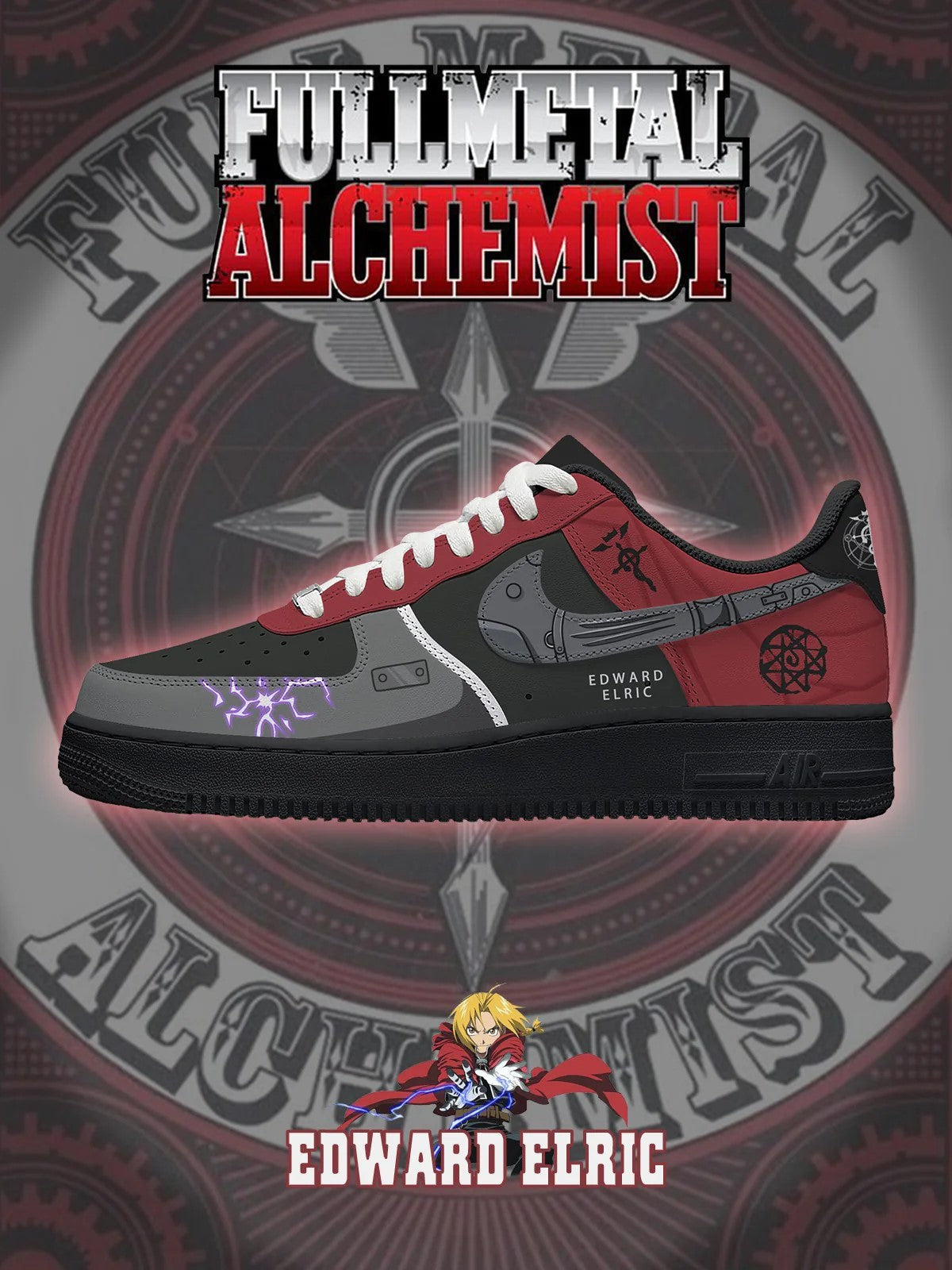Edward Elric V.1 Custom Shoes