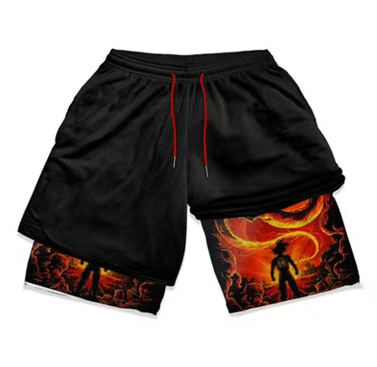 Anime Gym Compression Shorts Men