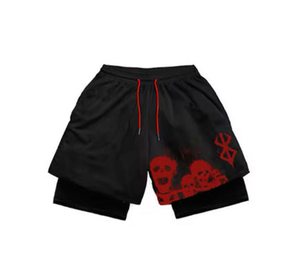 Anime Bersek Gym Compression Shorts Men