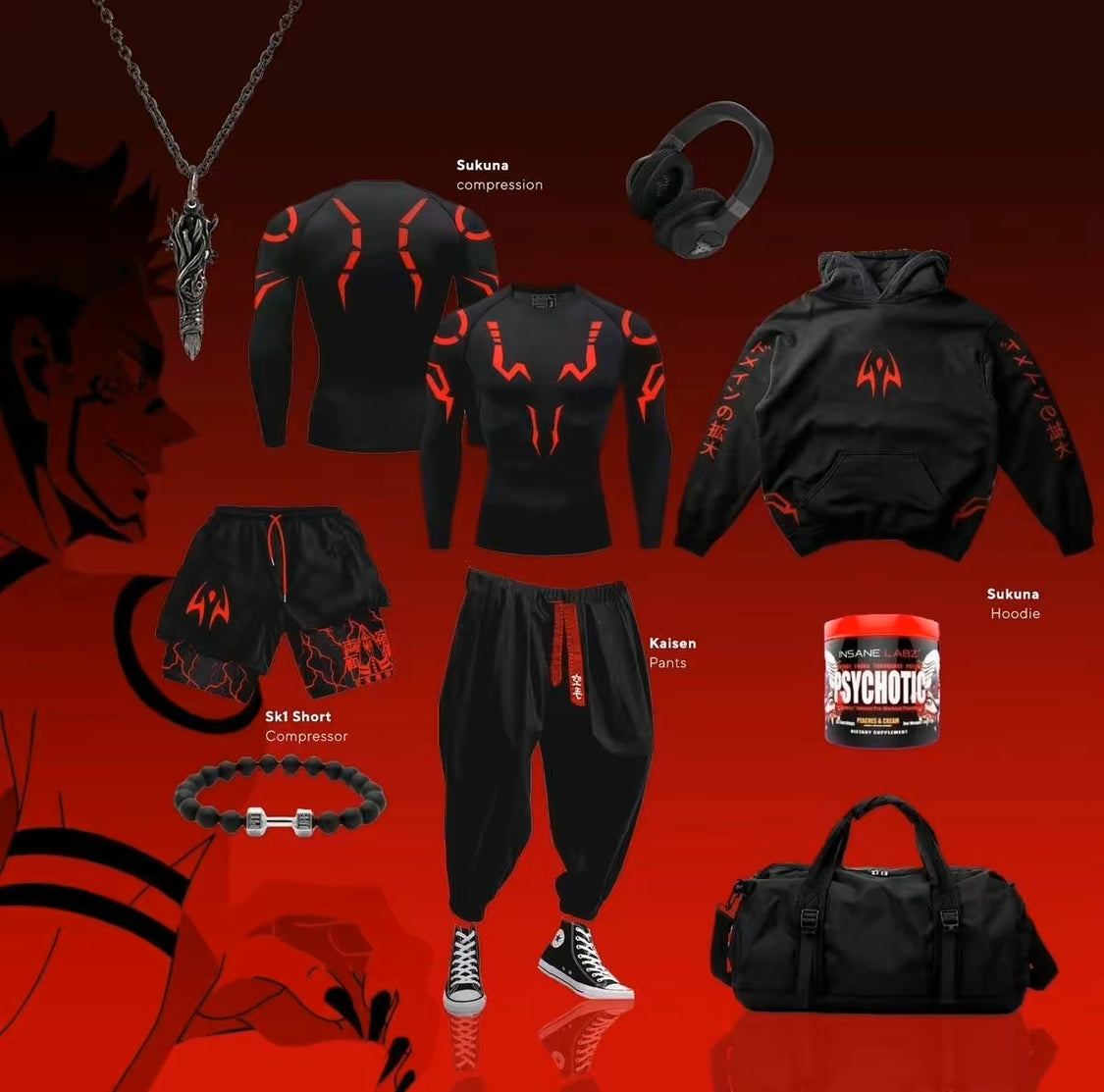 Combo Anime Short, Jogger, Hoodie, Bag, T-shirt