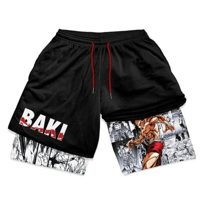 Gym Compression Shorts Men Anime