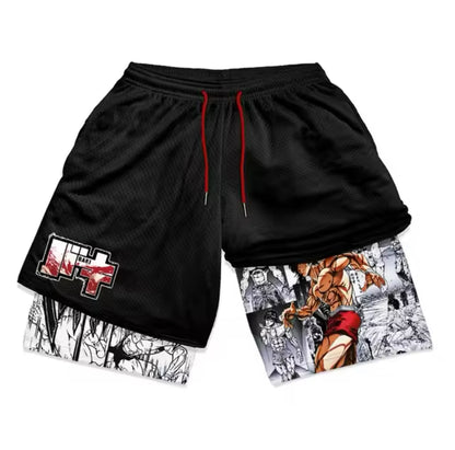 Compression Shorts Men Anime Gym