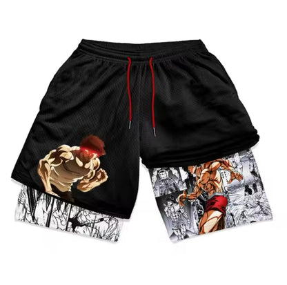 Compression Shorts Men Anime Gym