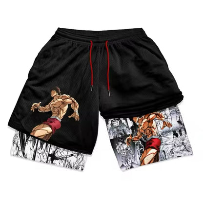 Gym Compression Shorts Men Anime