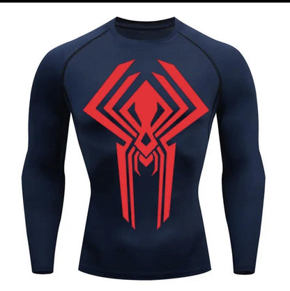 T-Shirt Men's Fitness Sun Protection Sports Spider Anime