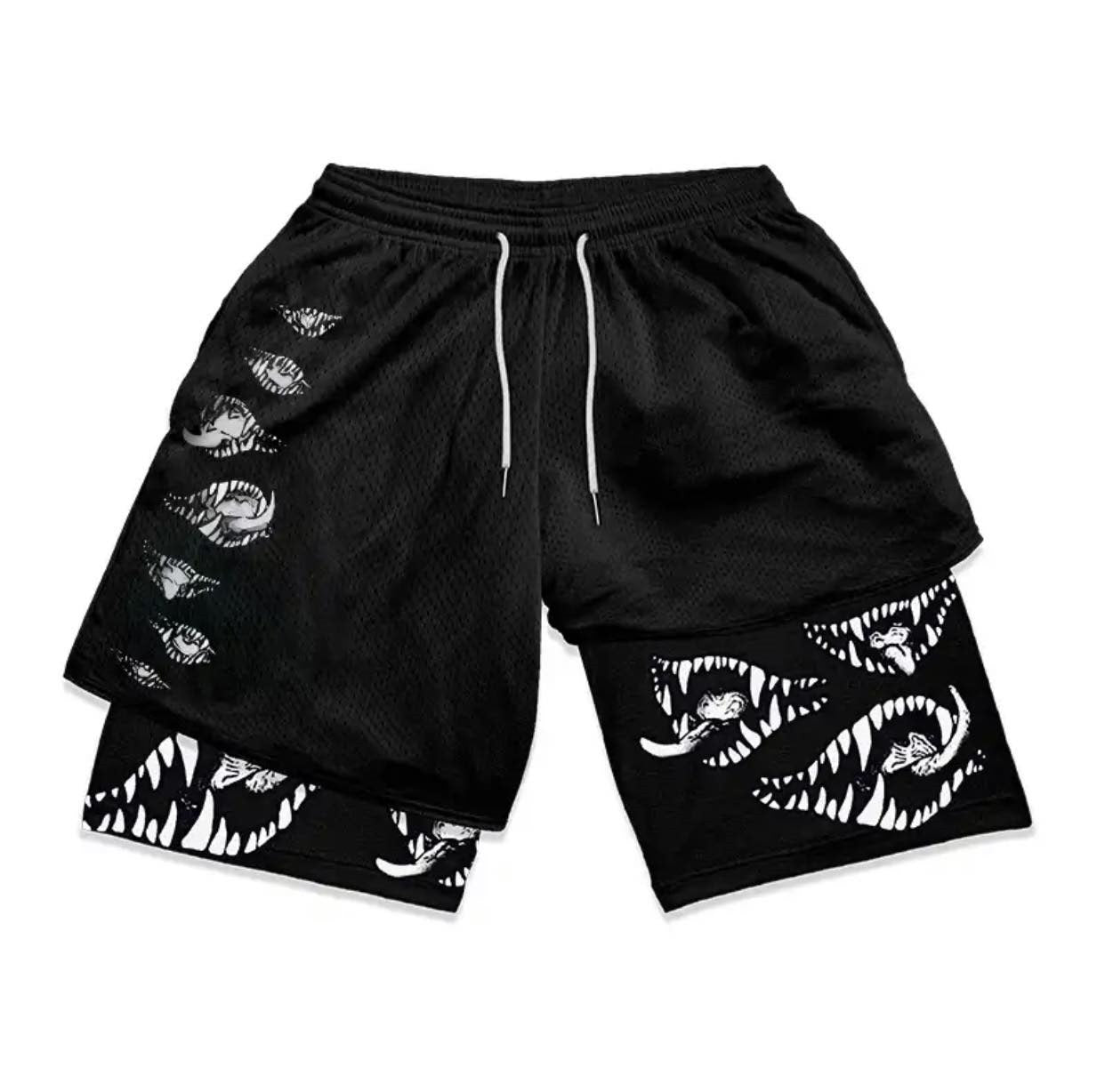 Anime Gym Compression Shorts Men