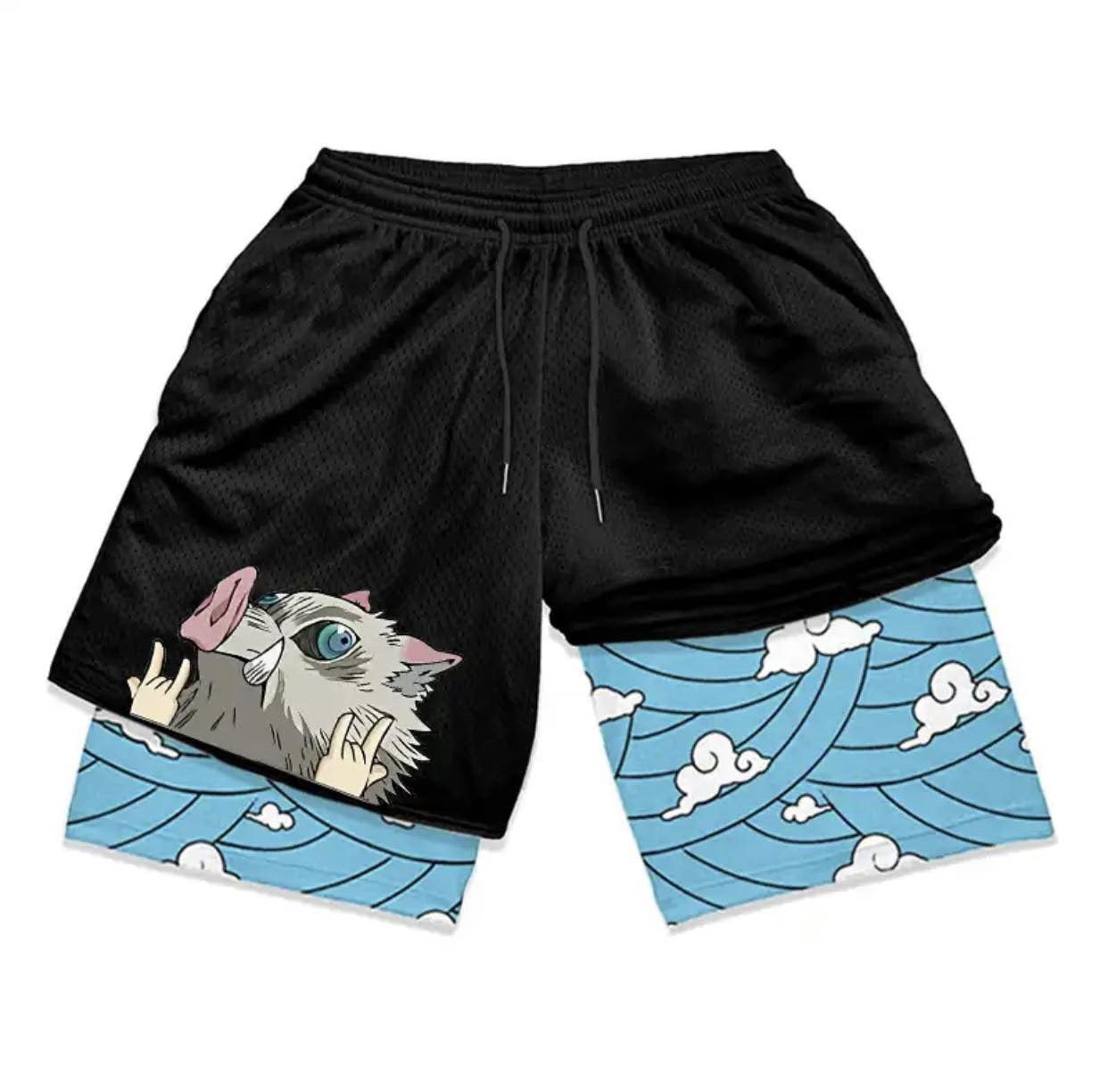 Anime Gym Compression Shorts Men