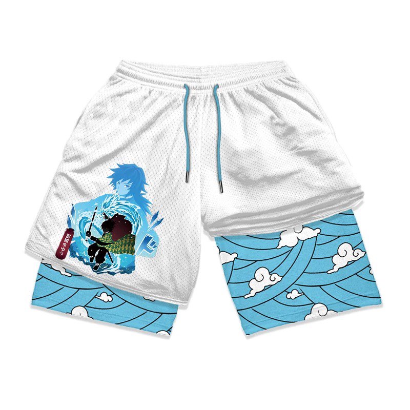 Anime Gym Compression Shorts Men